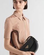 Prada Arqué Leather Shoulder Bag With Flap - Image 7